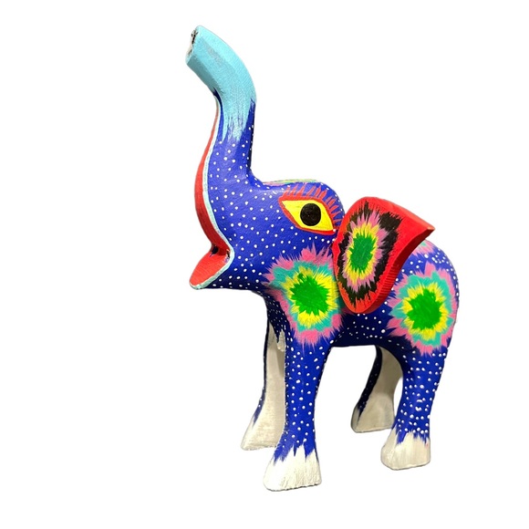 Handcrafted Elephant Alebrije Wood Carved Figurine. - Picture 2 of 7